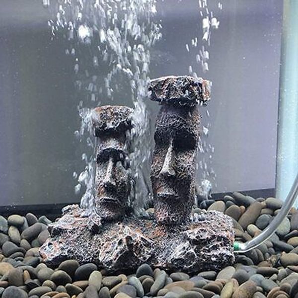 Smoothedo-Pets Aquarium Bubbler Decorations Fish Tank Grey-moai-air-stone