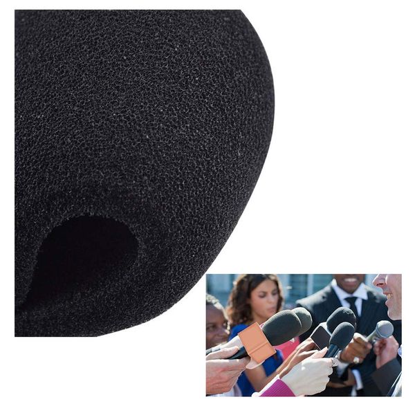 Microphone Cover, MeetRade 6 Pack Microphone Windscreen Foam Cover Mic Cover Audio Protector (Black)
