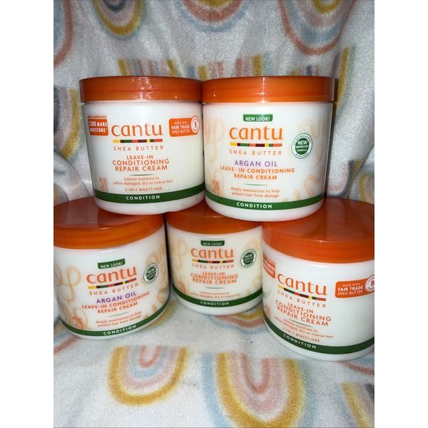 #43 5 Pc Cantu Leave-In Conditioning Repair Cream w/ Argan Oil Shea Butter 16oz