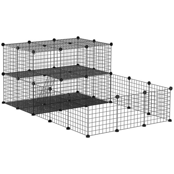 47 Panels Pet Dog Fence Playpen Metal Yard Bunny Pen Dog Kennel with Door