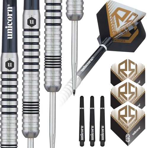 Unicorn Darts Set | Ross 'Smudger' Smith | 80% Natural Tungsten Barrels with Laser Etched Logo Hallmark | Steel Tip | 22 g