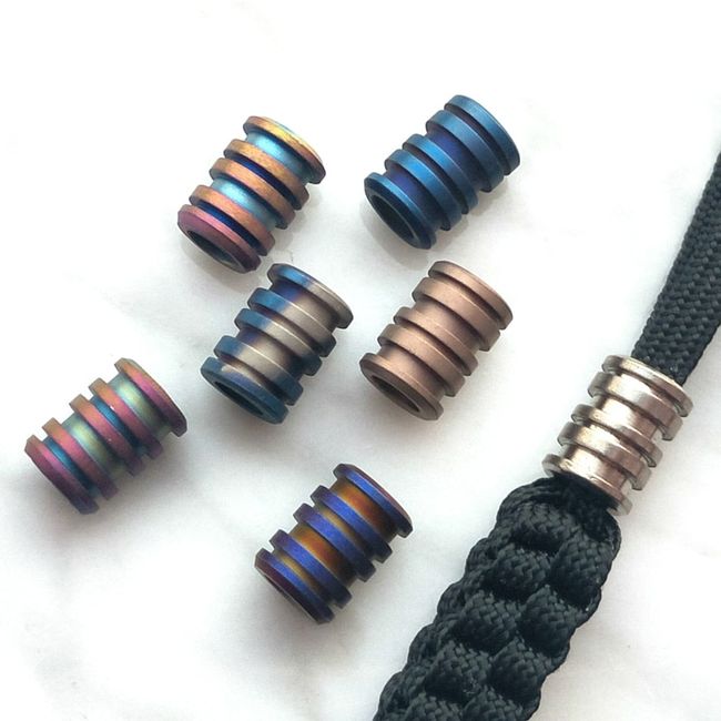 Titanium Alloy Knife Beads Paracord Umbrella Rope Cord Outdoor EDC Lanyard  Pendant Paracord Accessories 