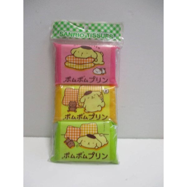 Rare Discontinued Times Pompompurin Pocket Tissue Set of 3