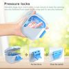 BVN Leak-Proof Denture Case, Denture Cup for Soaking Dentures, Retainer Cleaning Case (White+Blue).