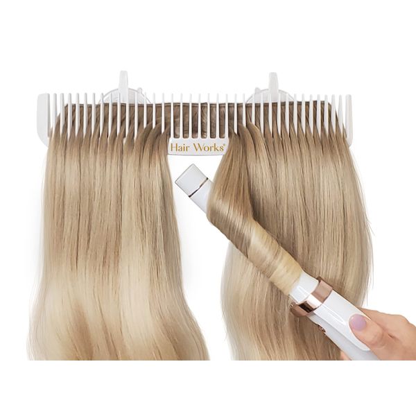 Hair Works ULTRA Hair Extension Holder - Professionally Designed to Securely Hold Extra Wide Wefts including Hand Tied, Beaded, Full Bundles and Halos While You Wash, Color, Style & Store