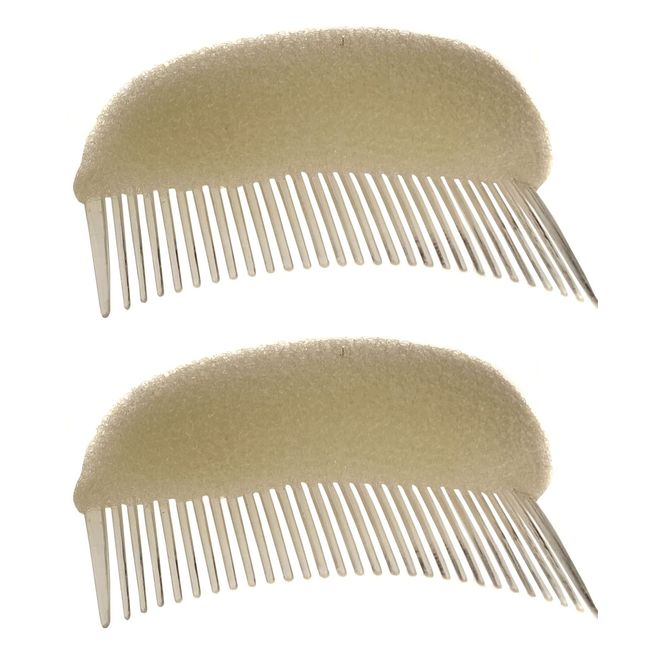 2PCS Women Sponge Foam Bump Up Hair Comb Bump It Up Volume Inserts Charming Beehive Hair Styler Clip Party Bun Maker Hair Base Styling Tool