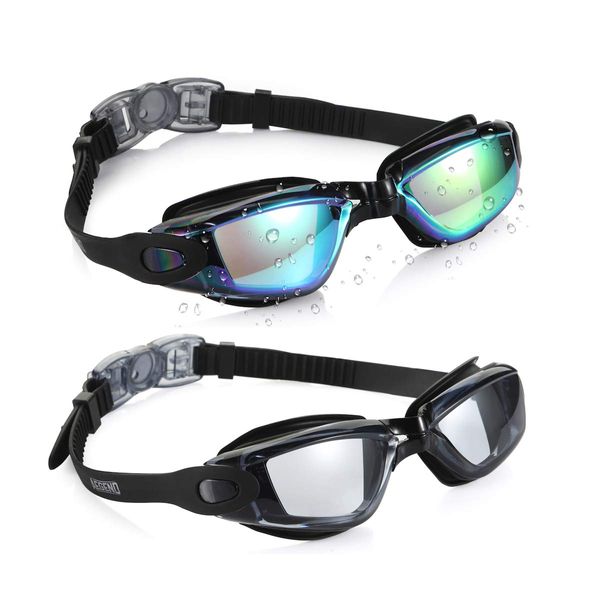 Aegend Swim Goggles, 2 Pack Swimming Goggles No Leaking Adult Men Women Youth