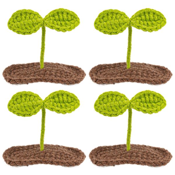 Framendino, 4 Pack Bean Sprout Hair Clips Green Plant Hair Accessories Crochet Hair Clips for Women