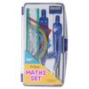 Tiger 9 piece maths school pencil set with a clear plastic storage case