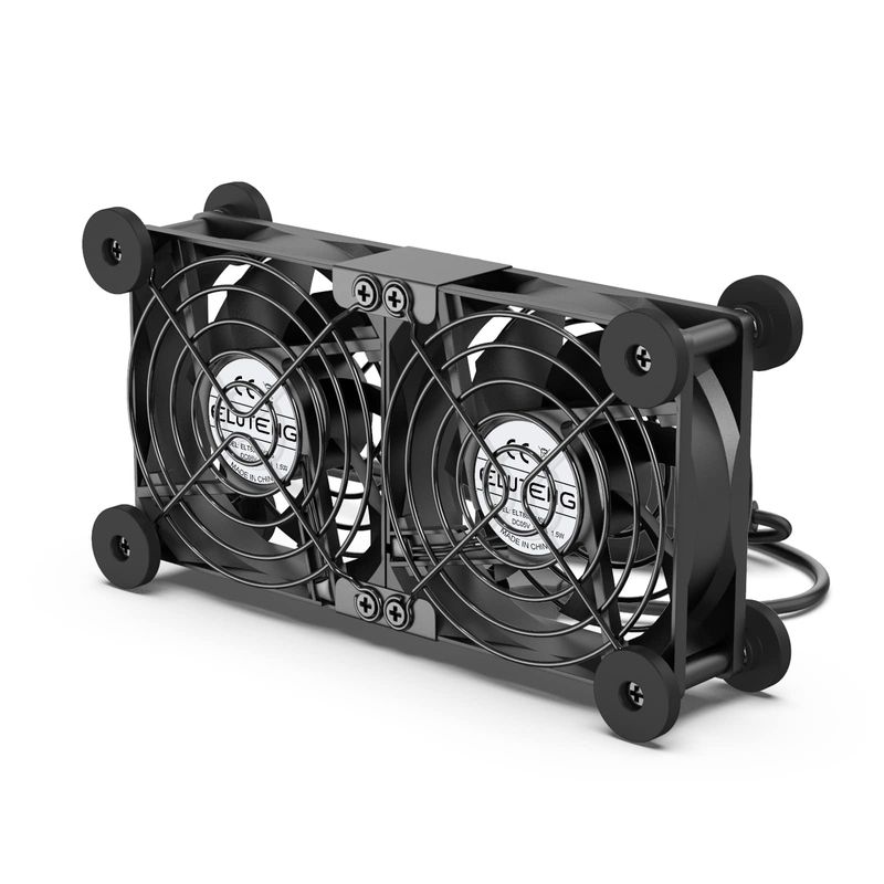 ELUTENG USB Fan, 3.1 inches (8 cm), Dual Cooling Fan, With Buffer Pads ...