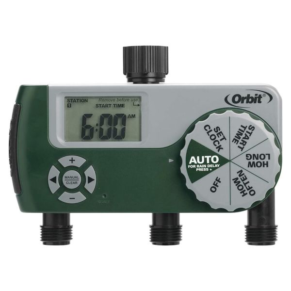 Orbit 56082 3-Outlet Hose Watering Timer, Green (3 Outlet)