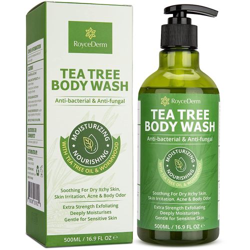 Antifungal Body Wash & Soap, Tea Tree Body Wash, Antibacterial Body Wash & Soap, Back Acne Body Wash, Natural Body Wash With Tea Tree Oil & Wormwood For Jock Itch, Back Acne, Athletes Foot, Body Odor, Nail Fungus, Ringworm, & Eczema - 16.9 Fl Oz
