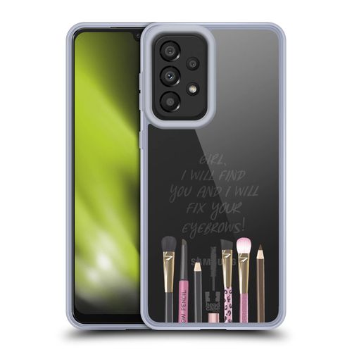 Head Case Designs Eyebrow Quote Makeup Obsession Soft Gel Case Compatible with Galaxy A33 5G (2022)