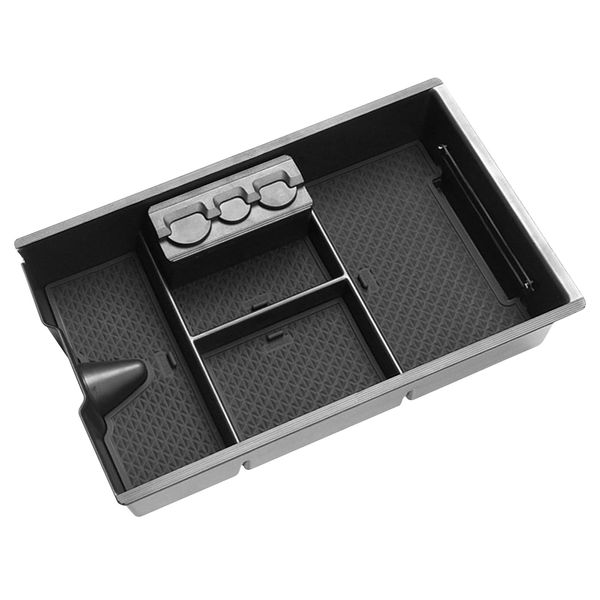 for Dodge RAM Center Console Organizer,Jaronx Console Storage Box for Dodge RAM 1500 (2009-2018) and RAM 2500/3500 (2010-2018),Armrest Organizer Tray + Coin Holder (Full Console w/Bucket Seats ONLY)