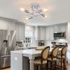 Dellemade Ceiling Light, 4 Lights Chandelier Ceiling Light for Living Room,Bedroom,Kitchen (Silver) (Silver)