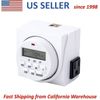 UltraGrow Heavy Duty Digital 7-Day Timer Double 3-Prong Outlet Plug LCD Display