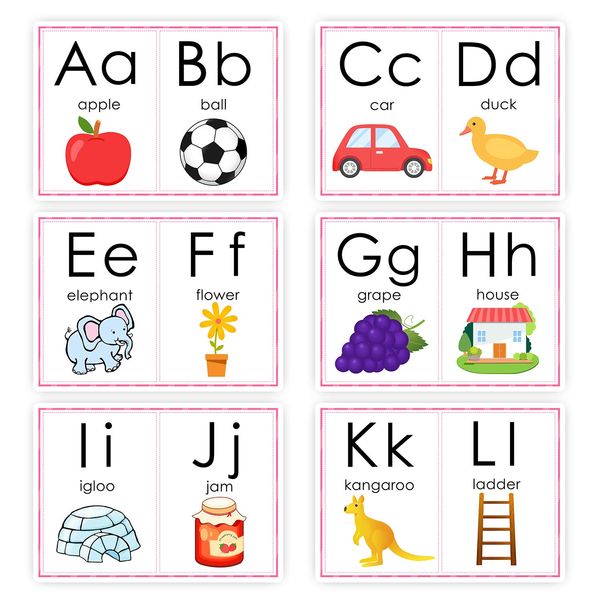 Richardy 13Pcs/Set English 26 Letters Alphabet Flash Cards A4 Posters Classroom Decoration Match Game Baby Learning Toys Kindergarten Kids Montessori Teaching Aids Big Size 11.69X8.27 Inch?