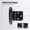 50PCS 3/8" Inset Cabinet Hinges Self Closing Matte Black Kitchen Doors Hardware 