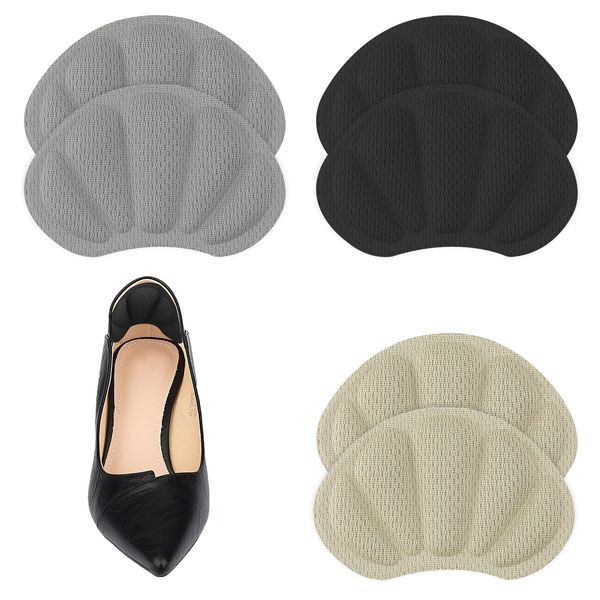 3 Pairs Heel Pads, Comfortable Heel Cushion Inserts Shoes Too Big Inserts Heel Cushion Liners Self Adhesive Shoe Protectors Heel Grips for Women Men Most Shoes (Apricot, Gray, Black)