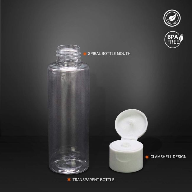 Plastic Empty Bottles - 24-Pack Travel Containers with Flip Cap