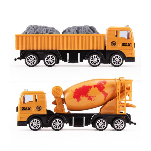 Construction Toy Trucks for Todder Boys, Vehicles Set of Dump Truck, Cement Mixer & Accessories, Ideal Birthday Toddler Car Toys Christmas Stocking Stuffer Gift 3 4 5 Year Old Toddler Boy Children