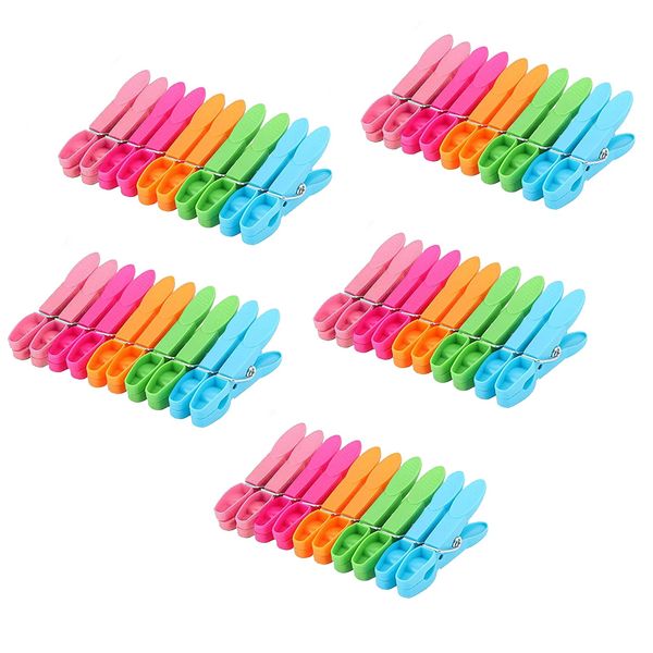 MUFEKUM 50 PCS Non Slip Laundry Clothes Pegs for Washing Line, Long Lasting & Reusable Washing Pegs, Strong Grip Laundry Pegs Clothes Clips for Clothes, Jeans, Socks, Tea Towel and Photos