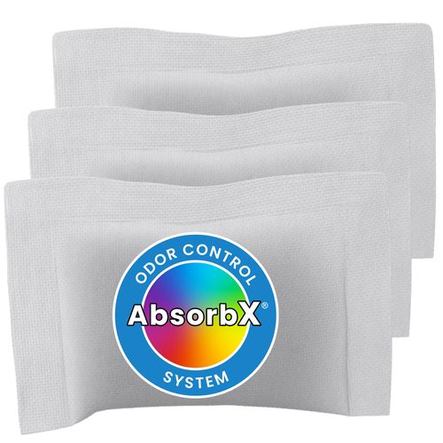 iTouchless Official Trash Can Deodorizer AbsorbX 3-Pack All Natural Activated Charcoal Odor Absorber Stops Garbage Smells, Air Freshener Compost Bin Filter for 8 Gal & Larger Trashcan with Compartment