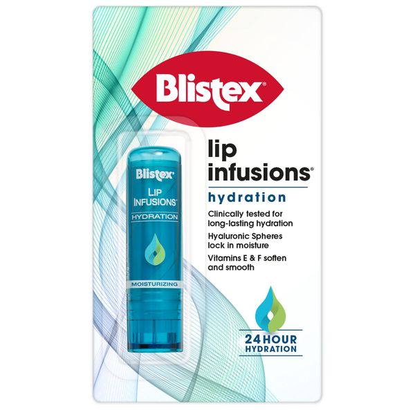 Blistex Lip Infusions Hydration Lip Balm, with Vitamin E and F, Pack of 12