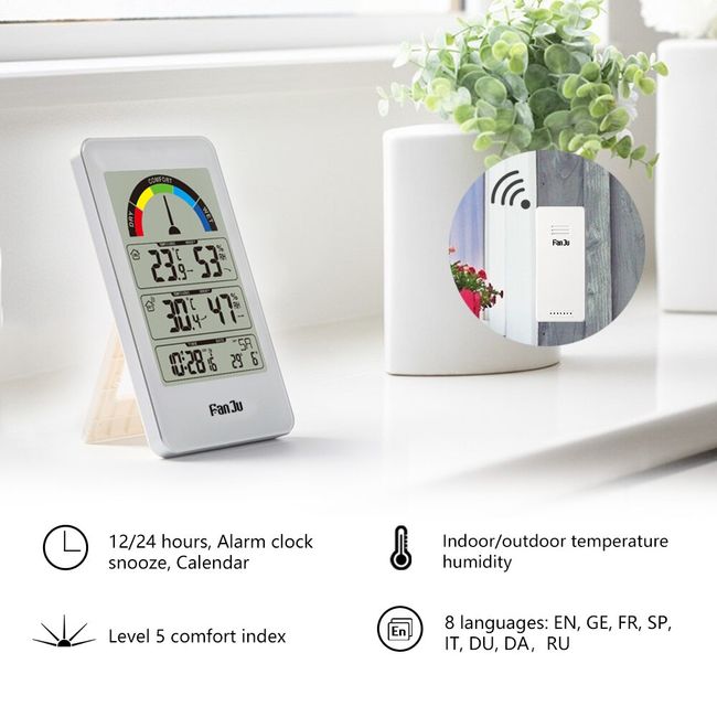 Wireless Digital Color Display Weather Forecast Station Multi-Zones Indoor  Outdoor Thermometer Hygrometer 3 Sensors - China Weather Station, Outside  Wall Clocks Thermometers