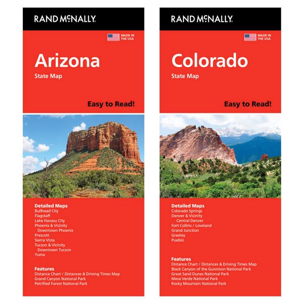 Rand McNally State Maps: Arizona and Colorado (2 Maps)