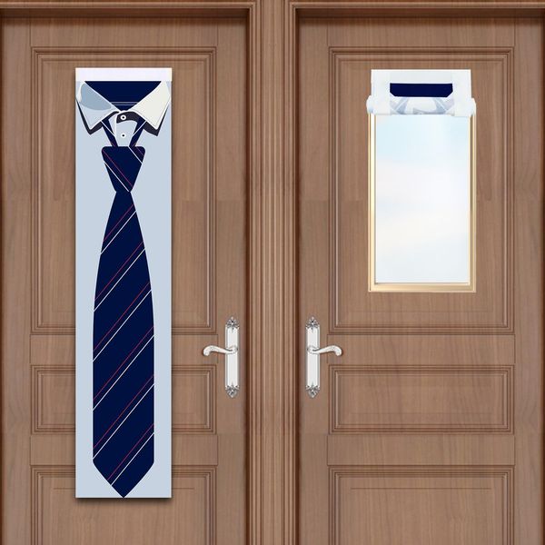 2Pcs Classroom Door Window Covering Decorations, Fashion Tie Door Shades Decors Curtain Classroom Window Cover Lockdown Blackout, Classroom Window Cover for Classroom Teacher Office Nursery Supplies