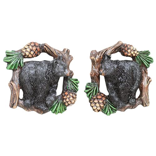 BLACK FOREST DECOR Pinecone Bears Cabinet Knobs - Set of 2