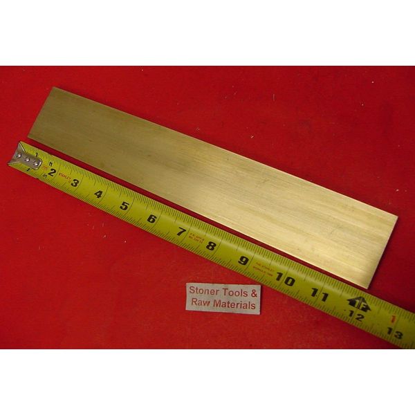 1/4" x 2" C360 Brass Flat BAR 12" Long Solid .250" Plate Mill Stock H02