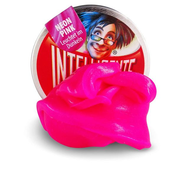 Intelligente Knete - Das Original! Neon-Pink - Leuchtet im Dunkeln - Kinderknete und Therapieknete in einem - besser als jeder Stressball! Für Kinder und Erwachsene (Kleine Dose, 18g)