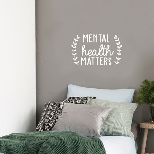 Vinyl Wall Art Decal - Mental Health Matters - 15.5" x 25" - Inspirational Decor