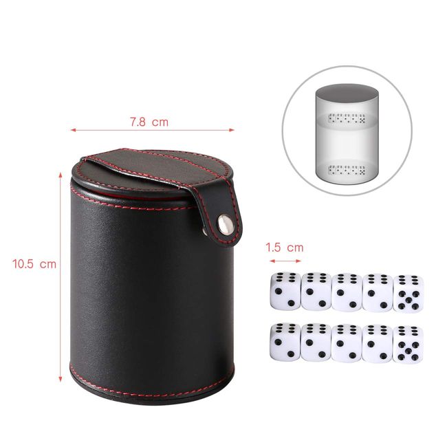 GWHOLE Dice Cup Dice Set Dice Stacking PU Leather Material Double 10 Dice