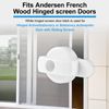 Hinged Screen Door Latch for Andersen Doors, Compatible with Andersen Screen Door Lock, Sliding Door Latch (White 4pack)