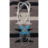 Native American Liquid Silver Layered Necklace 5 Strand Turquoise Beads