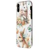 Hülle für iPhone X/XS Kawaii Easter Egg Decor Flower Pattern Cute Bunny Rabbit