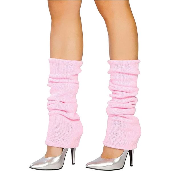 The Fancy Dress® Ladies Bright Neon 80s Party Club Dance Ankle Leg Warmers - Women's Retro Fancy Dress Accessory (Baby Pink)