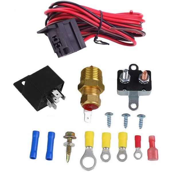 185-200 Degree Electric Cooling Fan Thermostat Kit Temperature Sensor Te