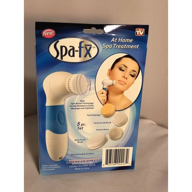 Spa-fx At Home Spa Treatment Cordless Facial & Body Scrubber 5 pc Kit