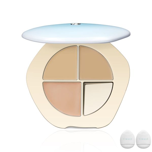TIMAGE Concealer Palette, Creamy Texture, Tear Grooves, Acne Scars, Bears, Stains, Broken Lines, Covers Mouth Corners, Concealer for Eye Surfaces, Long Rusting, Adjustable to 3 Colors, Popular, 0.2 oz (5 g) (Brown, Beige)