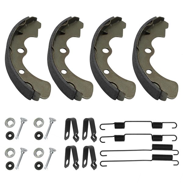 Front Brake Shoes Springs Pins Left&Right for Kawasaki Mule 3000 3010 3020 4000 4010 KAF620 KAF950 Diesel 2001-2021