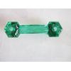 2 EMERALD GREEN GLASS CABINET PULLS DRAWER HANDLES VINTAGE STYLE