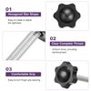 sourcing map 3Pcs Star Knobs, M8x40mm Plastic Hex Shaped Clamping Handle Screw Knobs, Hand Tightening Star Screw Knobs for Machinery Umbrella Base Replacement