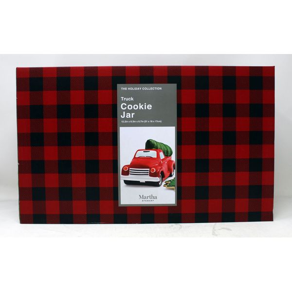 Martha Stewart Red Classic Truck Cookie Jar Holiday Collection Ceramic