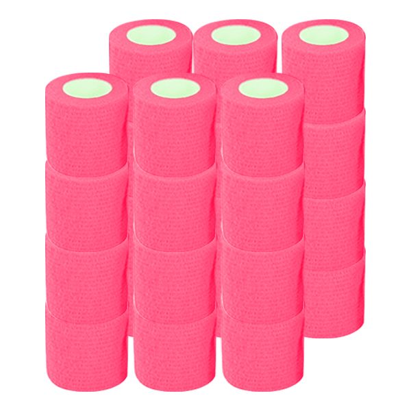 Hi Guy Self-Adhesive Compression Bandage Fluorescent Pink 5cm, 24ea, 1ea