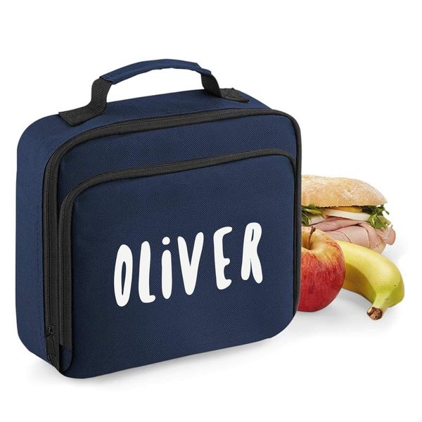 Lunch Cooler Bag printed with Name (Navy Blue)