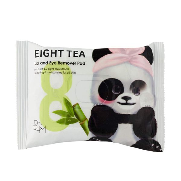 BOM Eight Tea Lipen & Augen Make-up Entfernerpad mit Green Tea für Wasserdichtes makeup, 30 Count